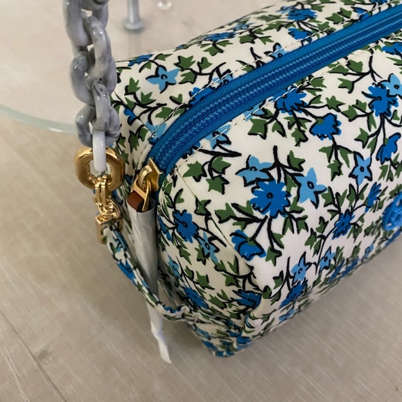 Tory Burch-Piper Large Cosmetic Bag, Blue Ivy - Picture 5 of 7